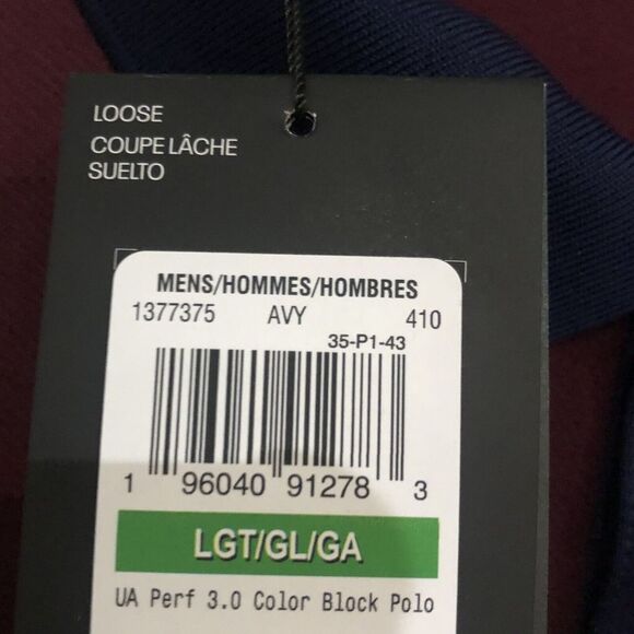 New Under‎ Armour Blocked “The Performance Polo” Golf Polo Large Maroon & Blue - Picture 6 of 7